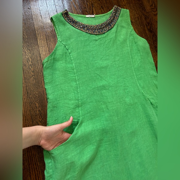 Lungo L’arno Beaded Linen Dress - Picture 5 of 17